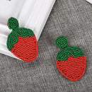 Bohemian Fruit Earrings Red Strawberry Beads Drop Earrings Women'S Jewelry