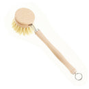 Wear Resistant Kitchen Dish Brush Retro Wooden Pot Brush with Long Handle -