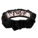 Fluffy fur plain steering wheel car cover car truck suv elegent washable -