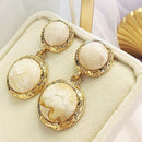 New Fashion Round Geometric Earrings Retro Style Simple Unique And Versatil C4S2