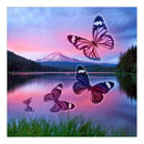 5D DIY Full Round Drill Diamond Painting Butterfly Lake Embroidery Craft