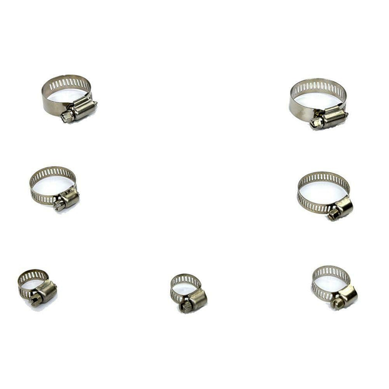 60pcs Stainless Steel Hose Clamp 6-38mm Range Worm Gear Fuel Line Clamp K1B