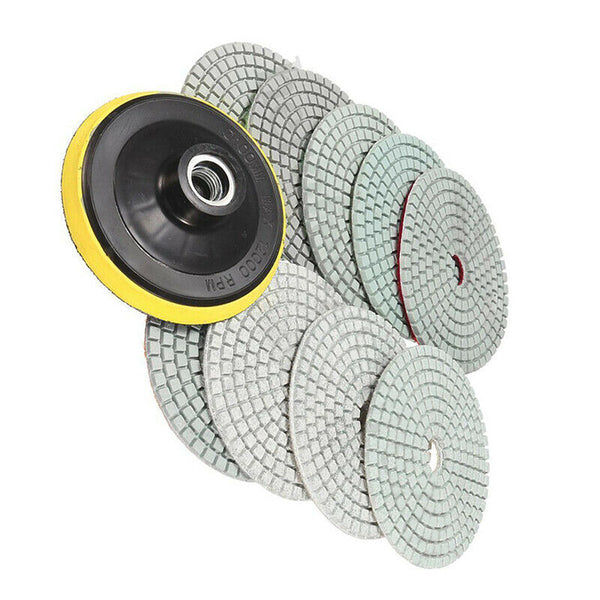 10pcs 4" Inch Diamond Polishing pads For Granite Marble Concrete Stone B9D1