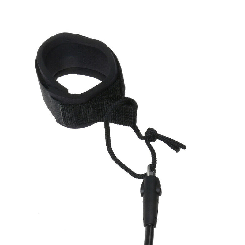 Wrist Coil Leash Surf Board Coiled Cord 4FT7MM Black for Sporting