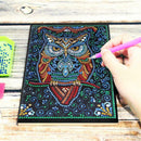 DIY Owl Special Shaped Diamond Painting 50 Page A5 Sketchbook Painting Book