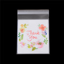 100X Thank You Flower Self Adhesive DIY Cookie Christmas Gift Bags 10cm*10cm  JR