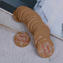 100PCS Merry Christmas Kraft Paper Gift Tags with Jute Twine DIY Crafts TaYT TEU