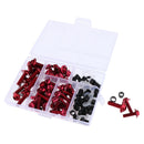 158Pcs Motorcycle Fairing Bolt Kit Bodywork Fastener Clips Screws Assy - Red