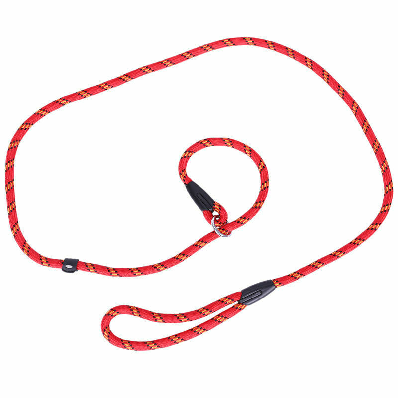 1pc Durable Pet Dog Nylon Adjustable Loop Training Leash Slip Lead Traction Q6M9