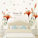 Unique Modern Floral Wall Stickers Art Lily Flower Living Room Removable Deca FT