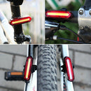 USB Rechargeable COB LED Bicycle Cycling Front/Rear Light Bike Tail Lamp 4 Modes