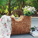 Women Fashion Straw Handbag Tote Bag Shoulder Bag Shopping Beach Travel Cro