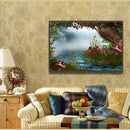 Riverside Mushroom 5D DIY Full Drill Painting Embroidery Kit Needlework Set