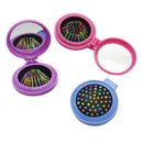 4 Pcs Mirror Folding Travel Hair Brushes - Portable Wet Magic Mini Up Hair