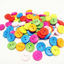 100pcs 15mm Colorful Round Wood Flatback DIY Wooden Buttons Sewing Craft Sc