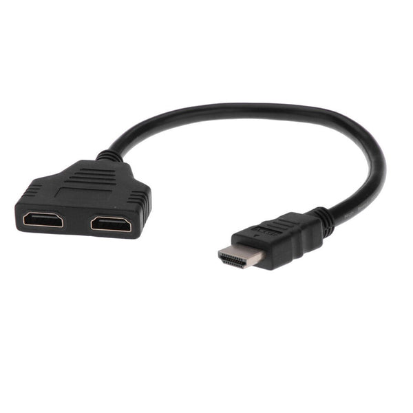 1080P HDMI Port Male to 2Female 1 In 2 Out Splitter Cable Adapter Converter -Q