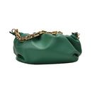 Elegant Women Chain Tote Bag Cloud Shoulder Handbag PU Clutch Purse (Green)