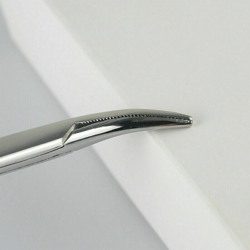 5" inch Curved Fishing Forceps Stainless Hemostat Locking Clamps Carp V9J5