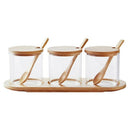 Glass Seasoning Jar Box Sugar Bowl Flavoring Jar Multi-Function Seasoning B