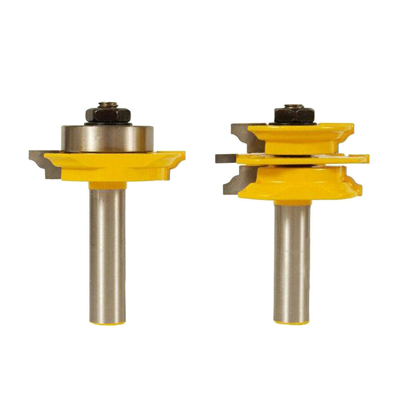 2 Piece 1/2in Shank Rail & Stile Router Bit Door Woodworking Ogee Cutter Tool