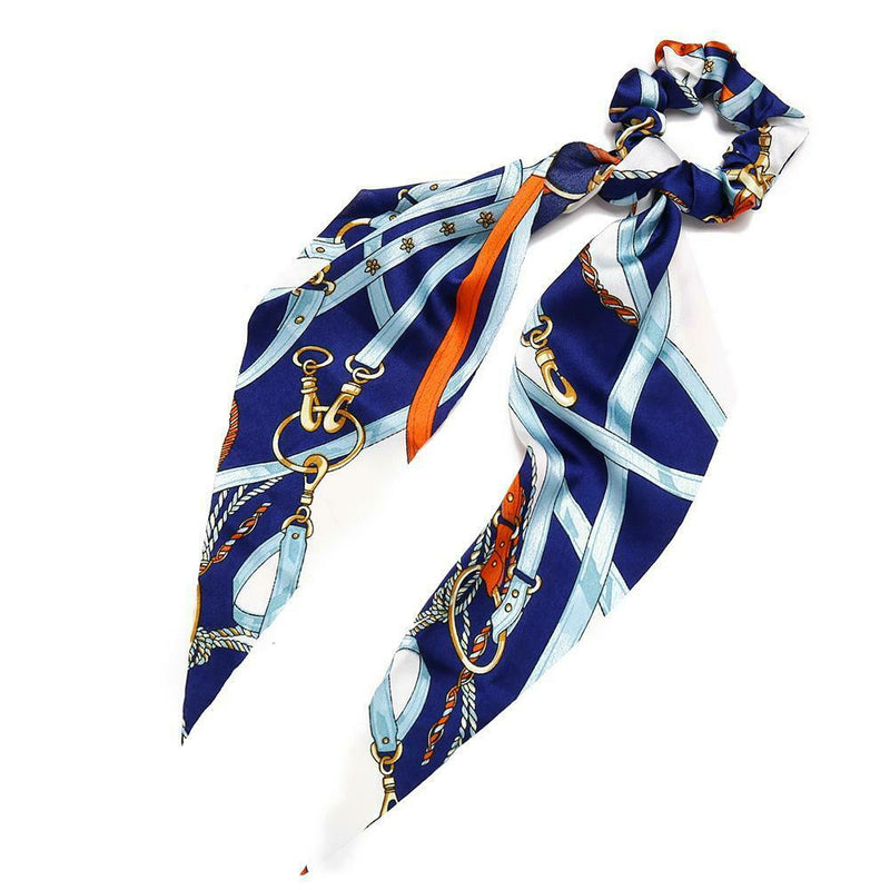 Retro Print Ribbon Hair Rope Women Ponytail Elastic Rubber Band (Style 4) A