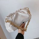 Fashion Cloud Women Shoulder Handbag Lady Chain Underarm Clutch (Beige)