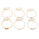 6pcs/set Fashion Letter Love Heart Bead Hand Chain Women 8 Bracelet Jewelry