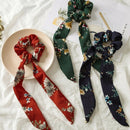 Elegant Women'S Stretch Hair Band Printed Flowers Hair Ring Bow Hair Ring P