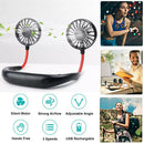 Portable USB Neckband Mini Fan Lazy Cooling Fan Black