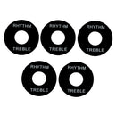 5 Pieces 3-way Switch Plate Washer Rythm Treble Ring for LP EPI Guitar Black