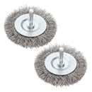2 Pieces Wire Wheel Brush For Metal Derusting Wood Grinding 75mm 0.3mm