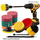 21 Piece Drill Brush Attachments Set Scrub Pads Sponge Power Scrubber Brush