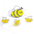 4Pcs Cartoon Enamel Little Bee Insect Lapel Collar Pin Corsage Brooch JewelrA3C