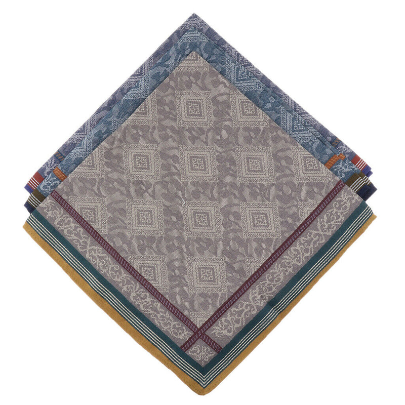 3x 100% COTTON MENS HANDKERCHIEF PLAID  SQUARE HANKY CLASSIC DESIGN