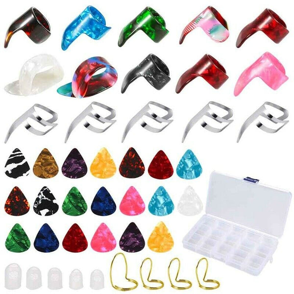 Guitar Accessories Kit Include 36 Pcs Guitar Picks 19 Pcs Thumb and Finger