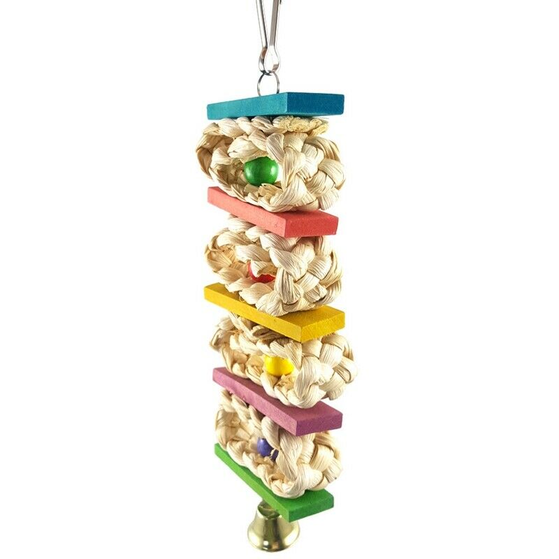 Colorful Knots Block Parrot Chewing Toys for Small and Medium Birds Z1H8