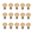 30pcs Round Holes Wooden Dummy Pacifier Clip for Infant Baby Natural Color