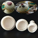 3pcs Plastic Cookie CUTTER Sea Shell Shape Baking Tool Fondant Cake Mold Mo Hn