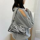 Animal Pattern Women Handbag Street PU Shoulder Underarm Tote Bag (Zebra)