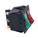 6 pin on/off double spst rocker boat switch 250V/15A 125V/20A red green light