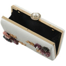 Fashion Women Leather Evening Bag Dinner Party Lady Wedding Flower Clutch P P6U8
