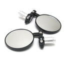 Black Motorcycle Round 7/8" Bar End Rearview Side Mirrors For Bobber Cafe Ra T!E
