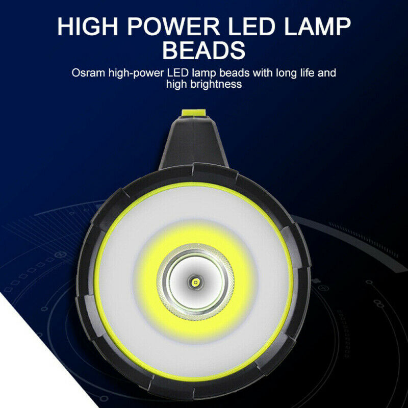 100000LM Powerful USB Rechargeable LED Flashlight Searchlight Torch Work Light