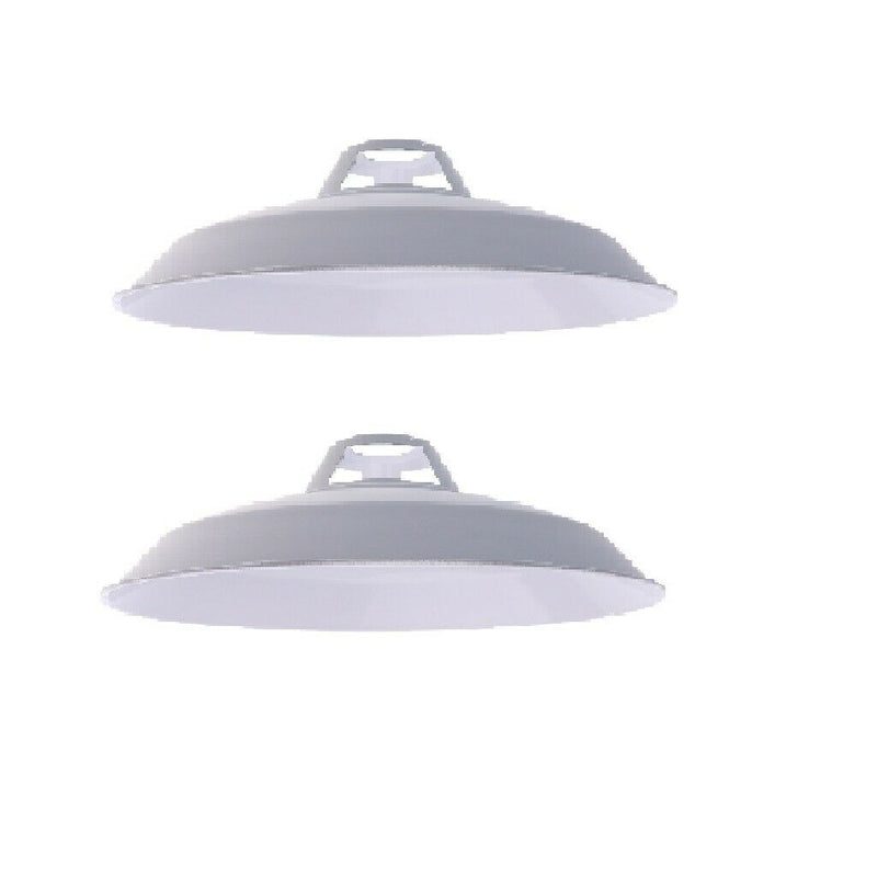 2 Pcs Industrial Retro Iron Pendant Lamp Shade For Corridor Cafe Bar Grey