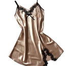 Women Sling Nightdress Sexy V-neck Spinning Silk Satin Pajamas Night Dress