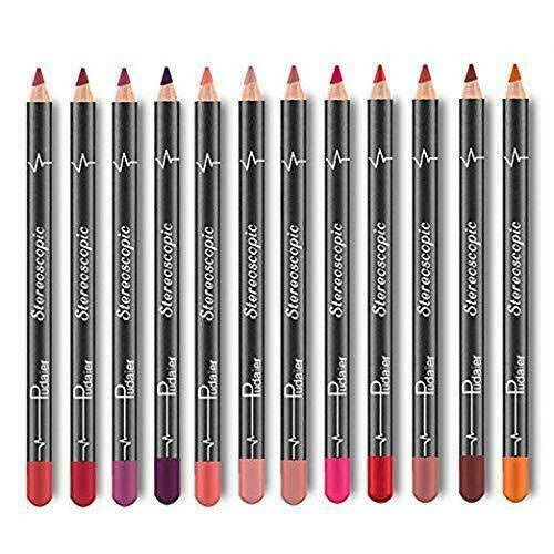 12X Lip Pencils Matte Lipliner Pencil Waterproof Makeup Lips Matte Cosmetics Set