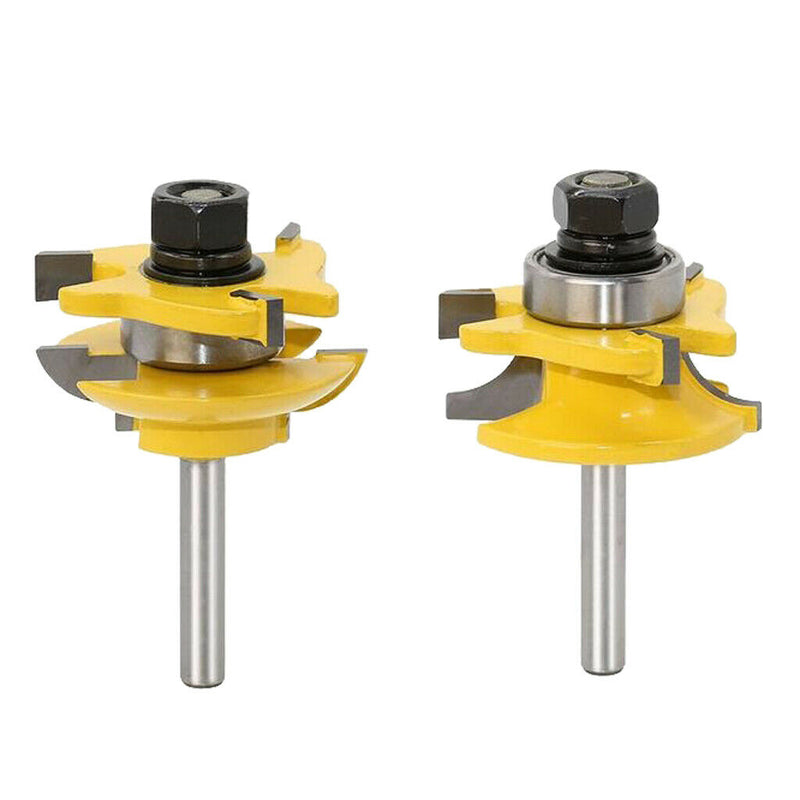 2/Set Rail Stile Router Bit Set 1/4"Shank For Round-over