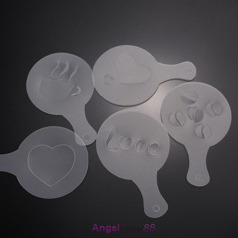 16 Coffee Machine Barista Stencils Template Strew Flowers Pad Duster Spray