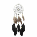 Black+gray Feather Dream Catcher, Handmade Wind Chime Bead Hanging Ornament M4J7