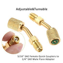 R410A Adapter 5/16 Inch Sae Female Quick Couplers To 1/4 Inch Sae Male Flar Q4X5